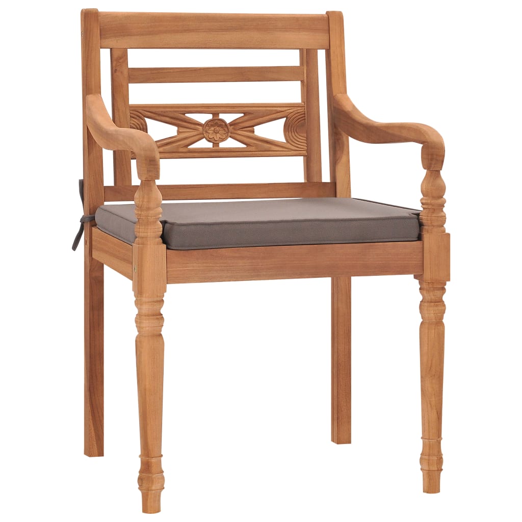 Set da Pranzo Giardino 5 pz con Cuscini Legno Massello di Teak