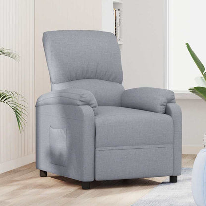 Poltrona reclinabile in tessuto grigio chiaro