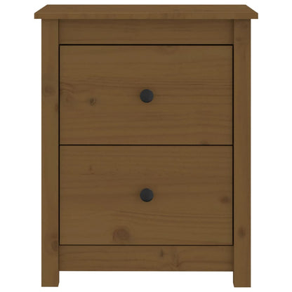 Comodino Marrone Ambra 50x35x61,5 cm in Legno Massello di Pino