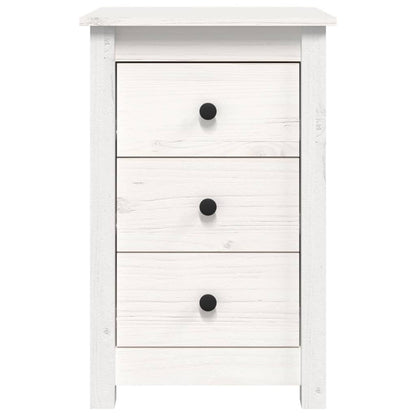 Comodini 2 pz Bianca 40x35x61,5 cm in Legno Massello di Pino