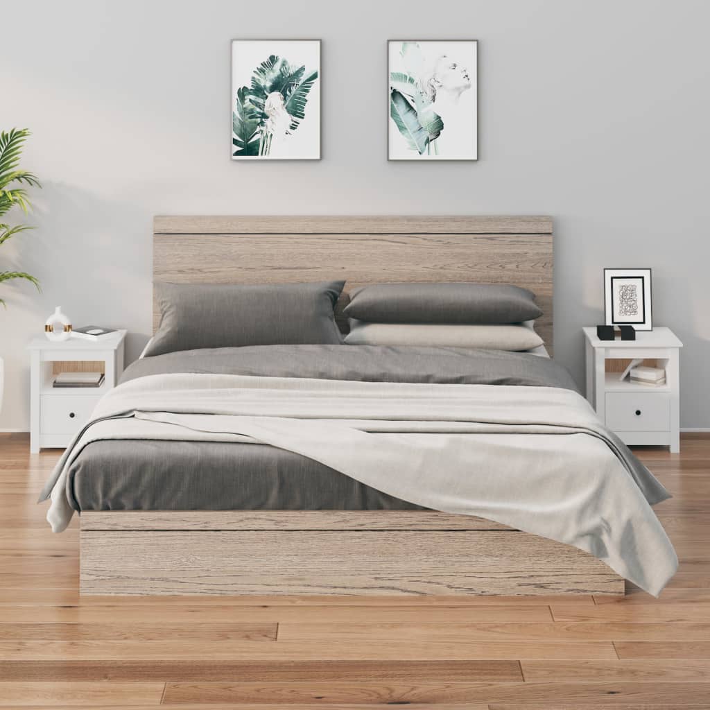Comodini 2 pz Bianchi 40x35x49 cm in Legno Massello di Pino