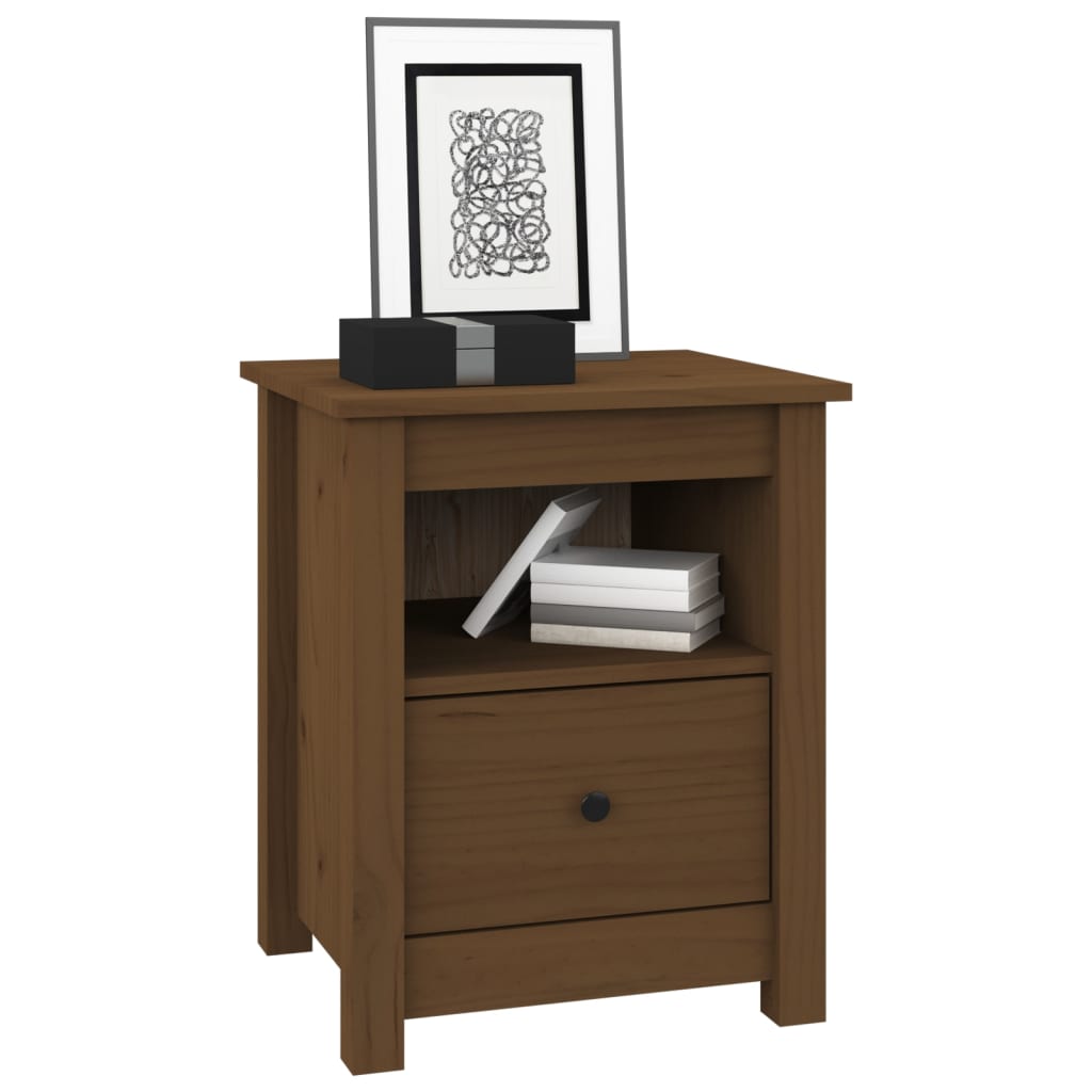 Comodini 2 pz Ambra 40x35x49 cm in Legno Massello di Pino