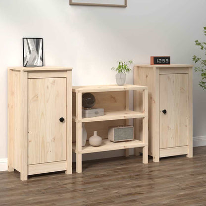 Credenze 2 pz 39x35x80 cm in Legno Massello di Pino
