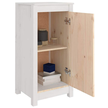 Credenza Bianca 39x35x80 cm in Legno Massello di Pino