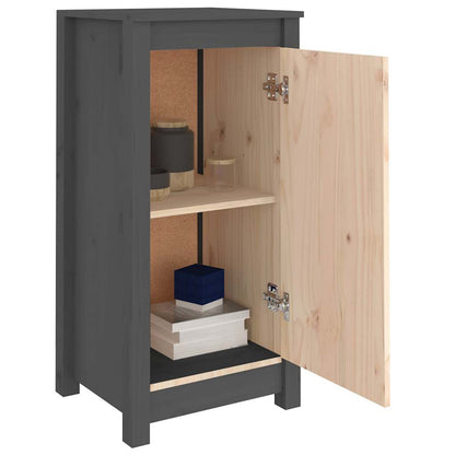 Credenza Grigia 39x35x80 cm in Legno Massello di Pino