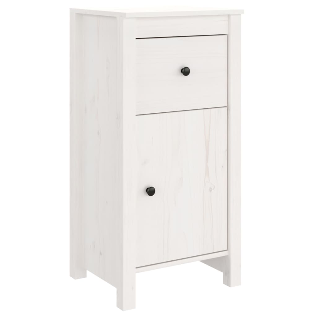 Credenza Bianca 40x35x80 cm in Legno Massello di Pino