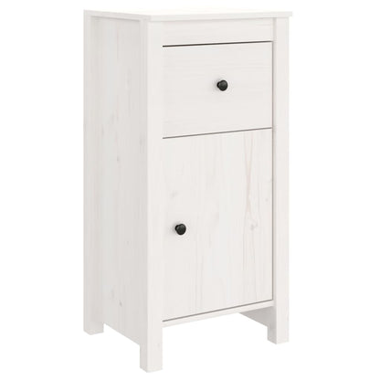 Credenza Bianca 40x35x80 cm in Legno Massello di Pino