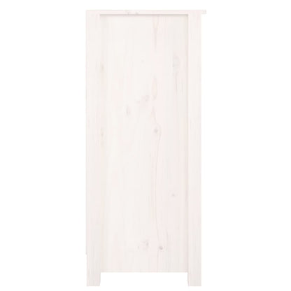 Credenza Bianca 70x35x80 cm in Legno Massello di Pino