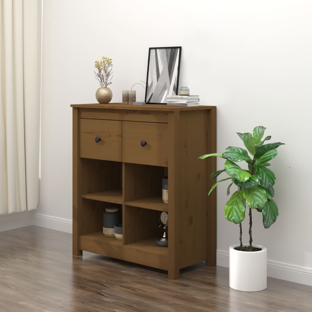 Credenza Marrone 70x35x80 cm in Legno Massello di Pino