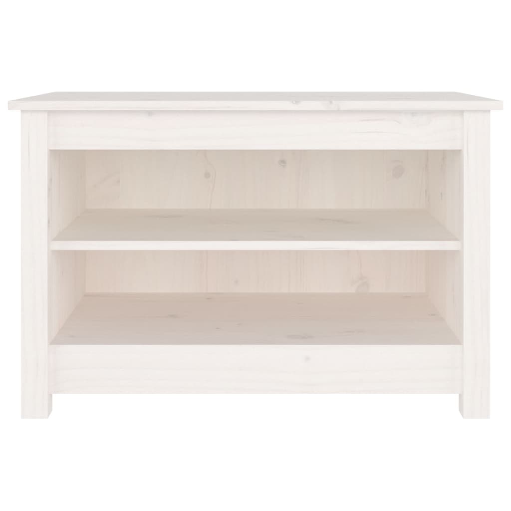 Scarpiera Bianca 70x38x45,5 cm in Legno Massello di Pino