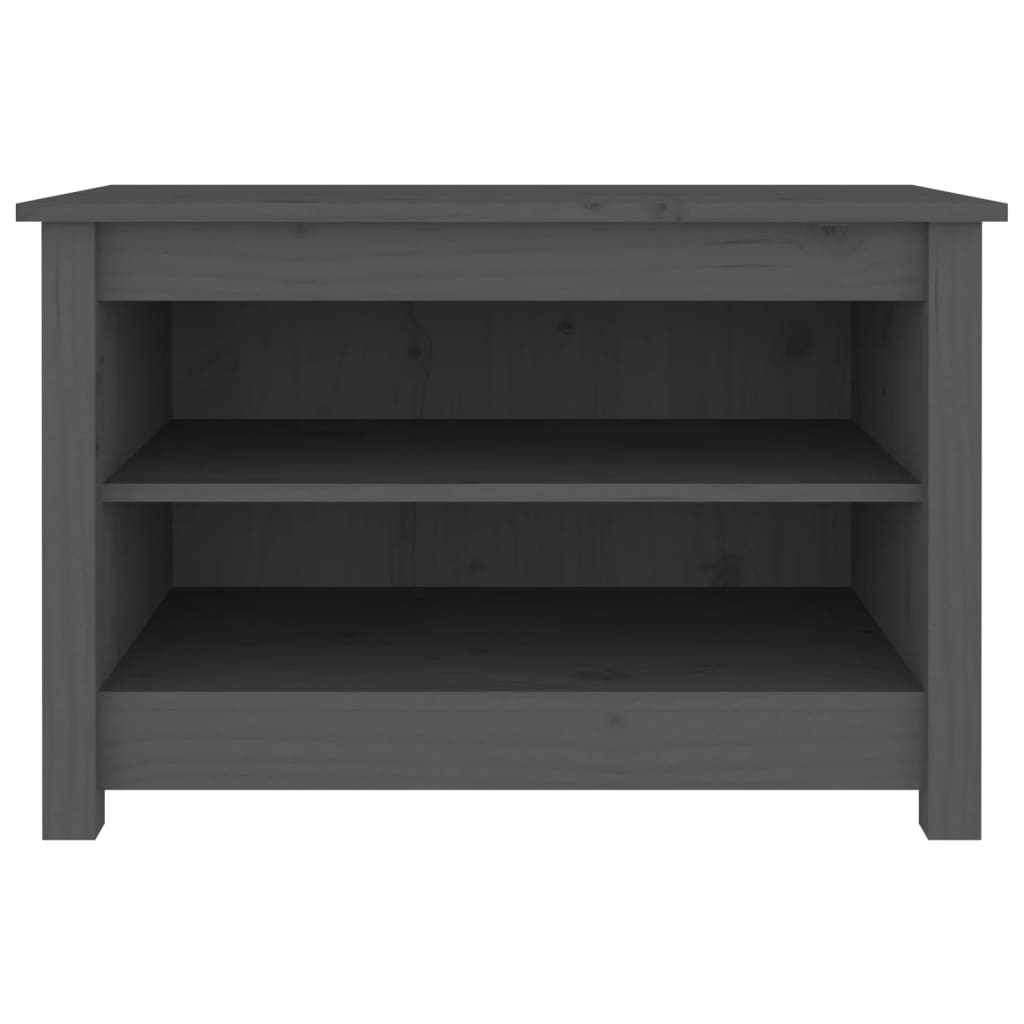 Scarpiera Grigia 70x38x45,5 cm in Legno Massello di Pino
