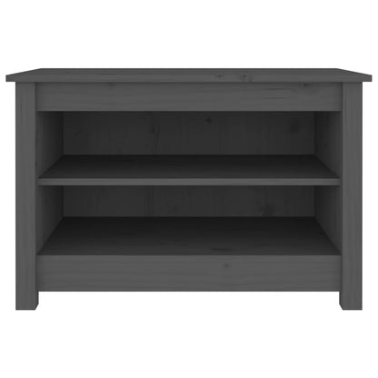 Scarpiera Grigia 70x38x45,5 cm in Legno Massello di Pino