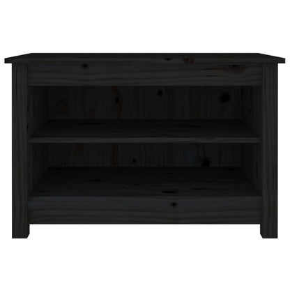 Scarpiera Nera 70x38x45,5 cm in Legno Massello di Pino