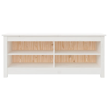 Scarpiera Bianca 110x38x45,5 cm in Legno Massello di Pino