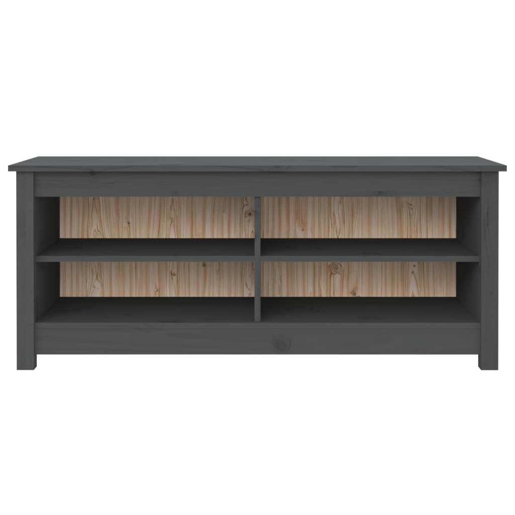 Scarpiera Grigia 110x38x45,5 cm in Legno Massello di Pino