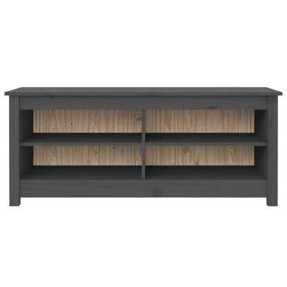 Scarpiera Grigia 110x38x45,5 cm in Legno Massello di Pino