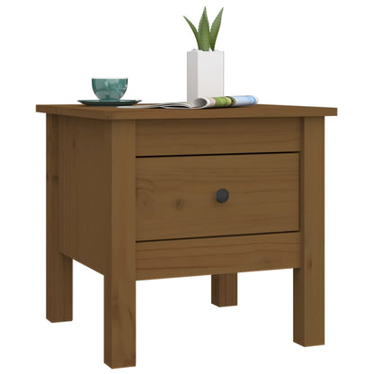 Tavolino Ambrato 40x40x39 cm Legno Massello di Pino