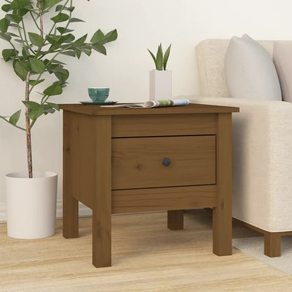 Tavolini 2 pz Ambrati 40x40x39 cm Legno Massello di Pino