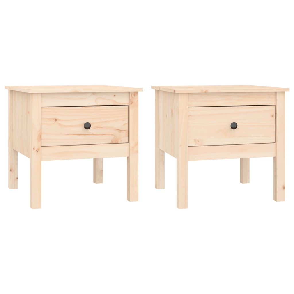 Tavolini 2 pz 50x50x49 cm Legno Massello di Pino