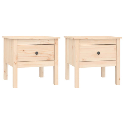 Tavolini 2 pz 50x50x49 cm Legno Massello di Pino