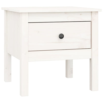 Tavolino Bianco 50x50x49 cm Legno Massello di Pino