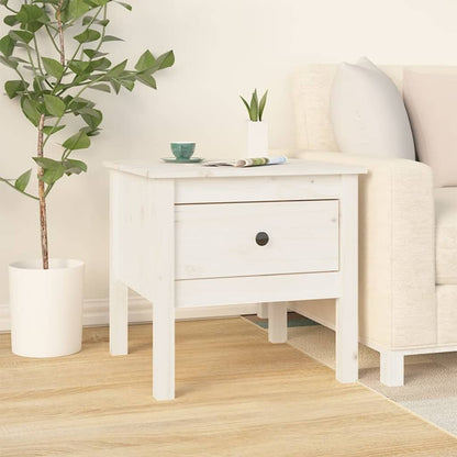 Tavolini 2 pz Bianchi 50x50x49 cm Legno Massello di Pino