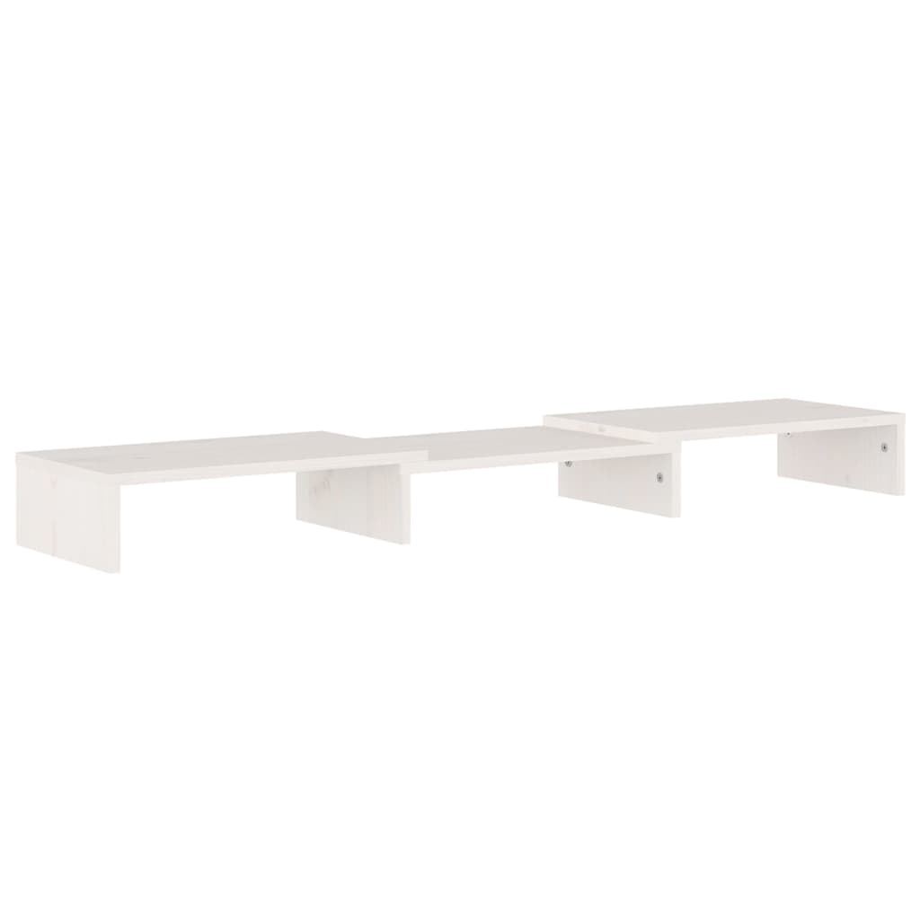 Supporto per Monitor Bianco 80x24x10,5cm Legno Massello di Pino