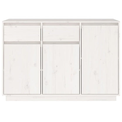 Credenza Bianca 110x34x75 cm in Legno Massello di Pino