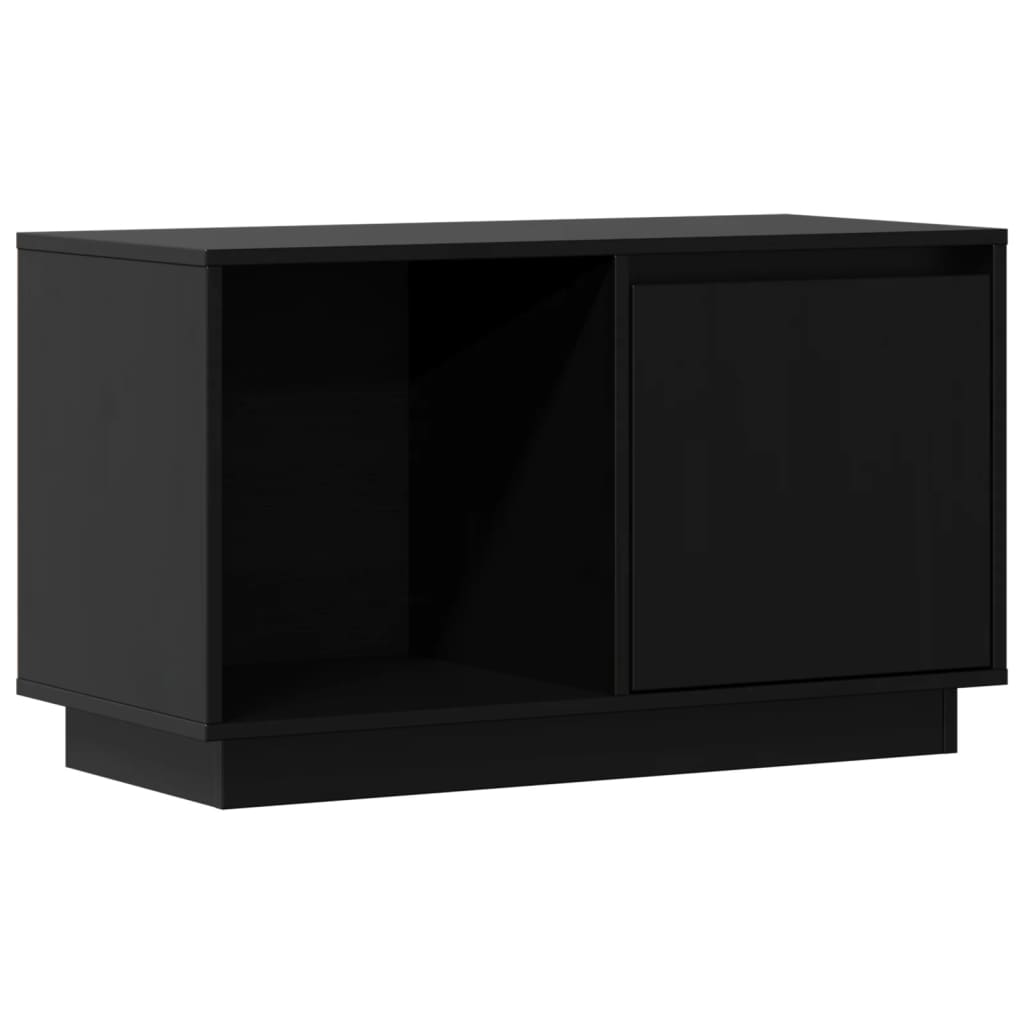 Mobile Porta TV Nero 74x35x44 cm in Legno Massello di Pino