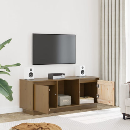 Mobile Porta TV Ambra 110,5x35x44 cm in Legno Massello di Pino