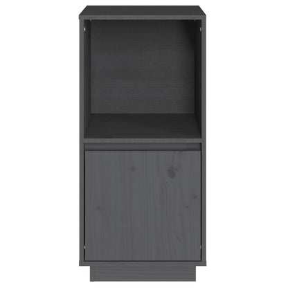 Credenza Grigia 38x35x80 cm in Legno Massello di Pino