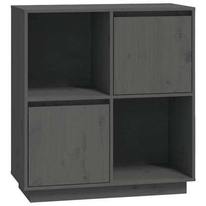 Credenza Grigia 74x35x80 cm in Legno Massello di Pino