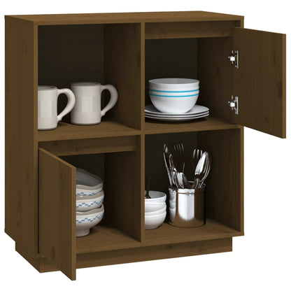 Credenza Marrone Ambrato 74x35x80 cm in Legno Massello di Pino