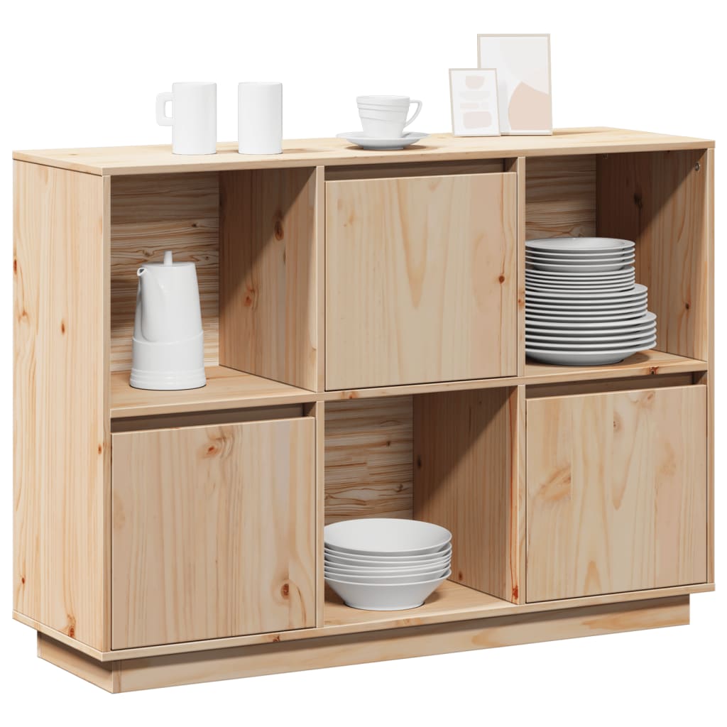 Credenza 110,5x35x80 cm in Legno Massello di Pino