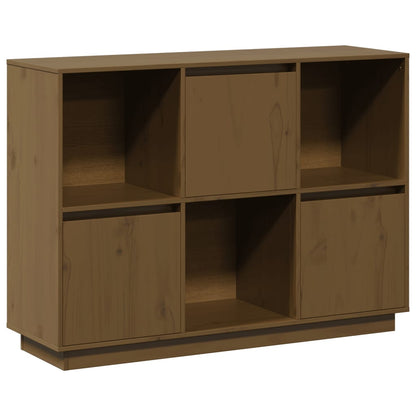 Credenza Marrone Ambrato 110,5x35x80 cm Legno Massello di Pino
