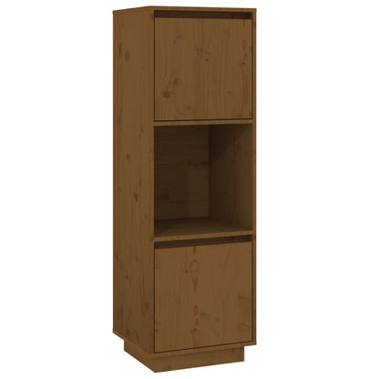 Credenza Marrone Ambrato 38x35x117 cm in Legno Massello di Pino