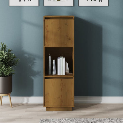 Credenza Marrone Ambrato 38x35x117 cm in Legno Massello di Pino