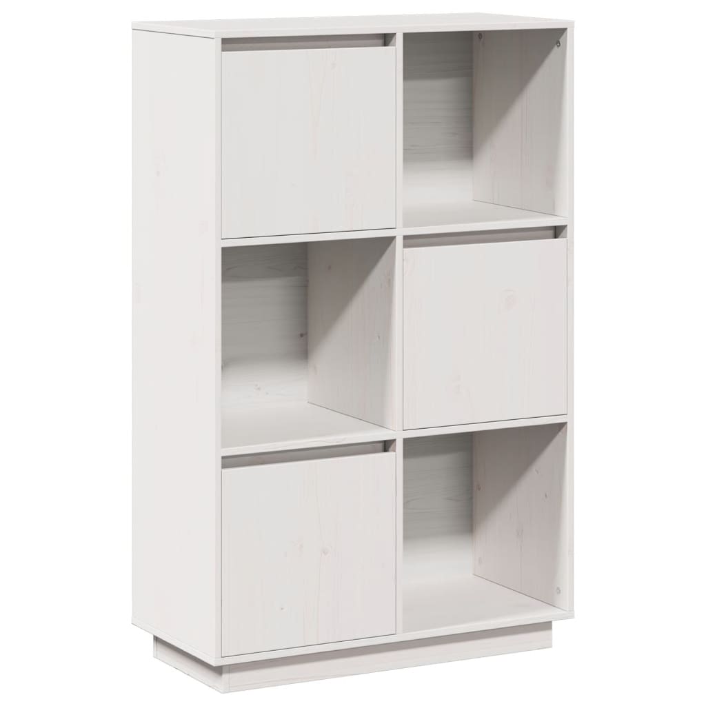 Credenza Bianca 74x35x117 cm in Legno Massello di Pino