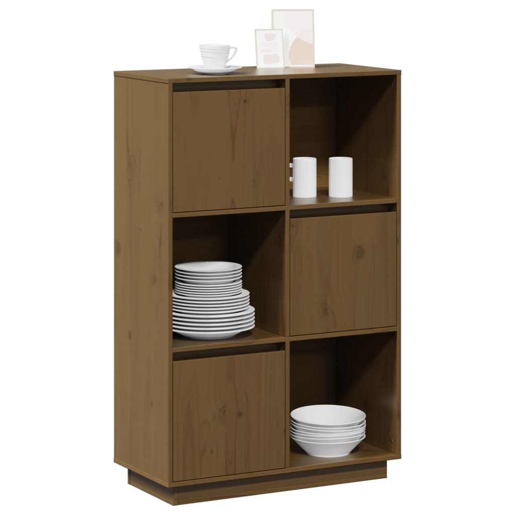Credenza Marrone Ambrato 74x35x117 cm in Legno Massello di Pino