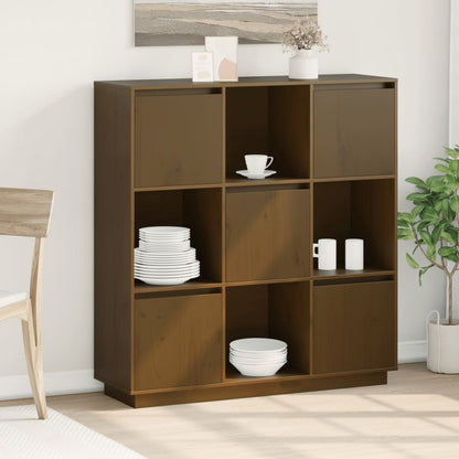 Credenza Marrone Ambrato 110,5x35x117 cm Legno Massello di Pino