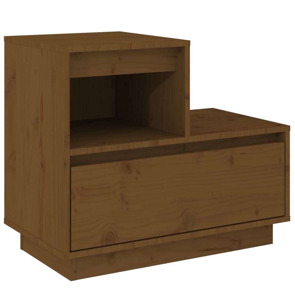 Comodini 2 pz Marrone Ambrato 60x34x51 cm in Legno di Pino