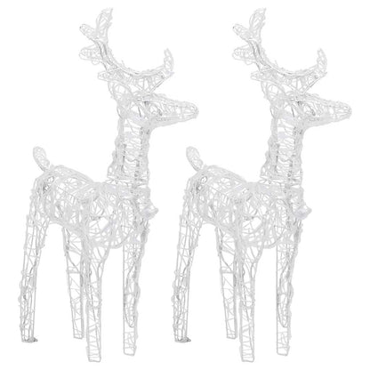Renne di Natale 2 pz Bianco Caldo 80 LED in Acrilico