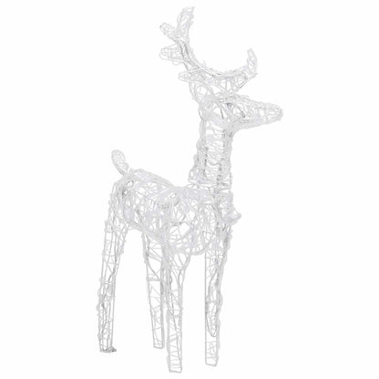 Renne di Natale 2 pz Bianco Caldo 80 LED in Acrilico