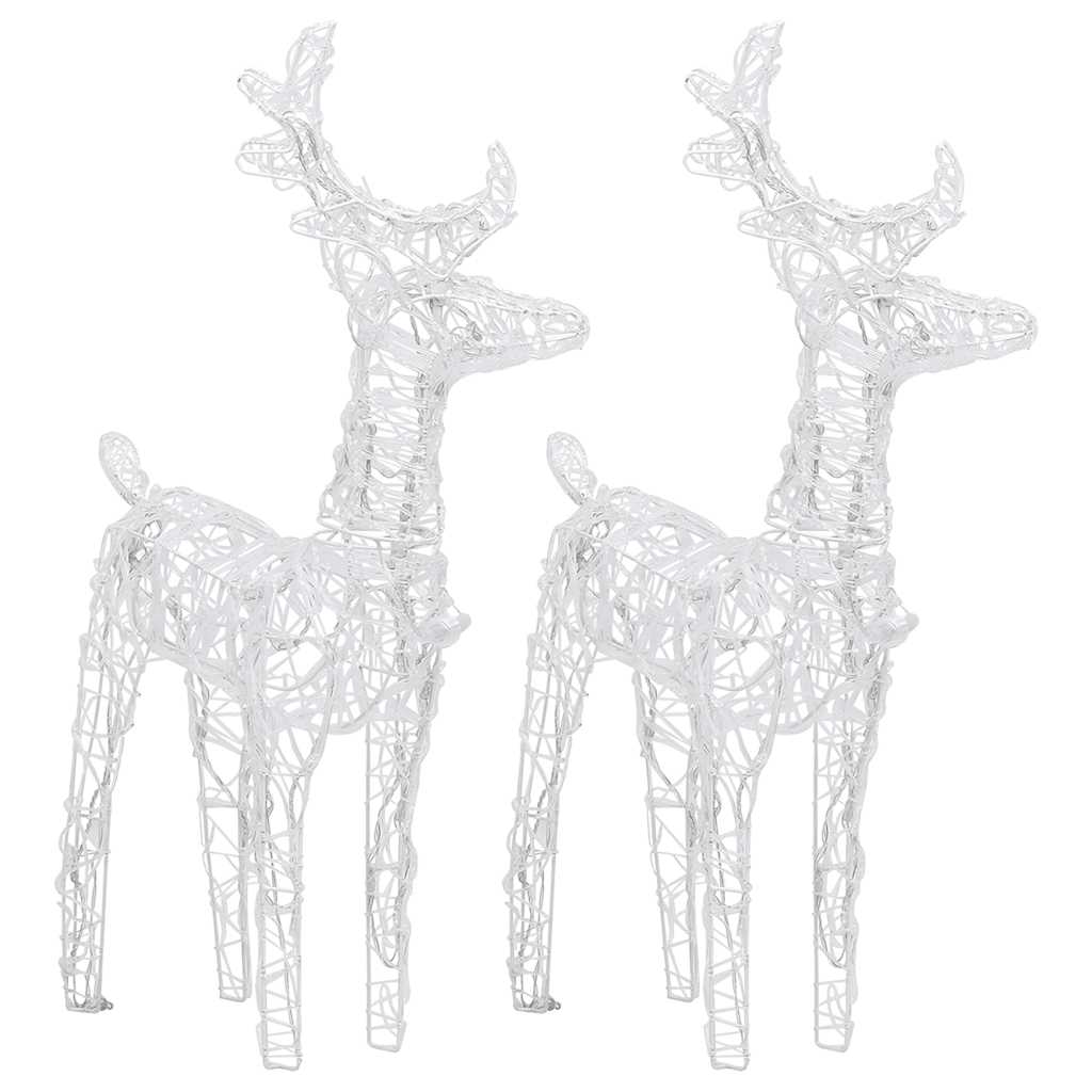 Renne di Natale 2 pz Bianco Freddo 80 LED in Acrilico