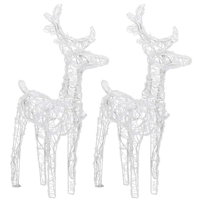 Renne di Natale 2 pz Bianco Freddo 80 LED in Acrilico