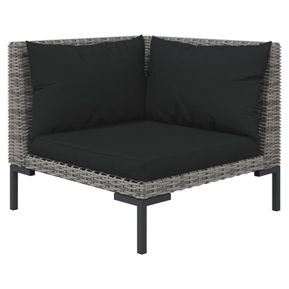 Divani da Giardino 8 pz con Cuscini in Polyrattan Grigio Scuro