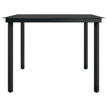 Tavolo da Pranzo da Giardino Nero 200x100x74 cm Acciaio e Vetro