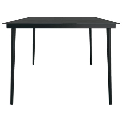 Tavolo da Pranzo da Giardino Nero 200x100x74 cm Acciaio e Vetro