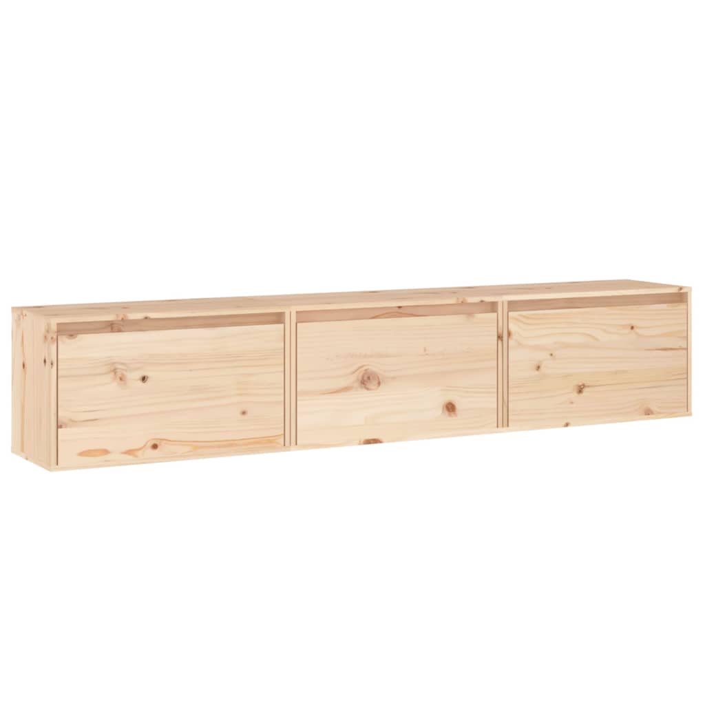 Mobili TV 3 pz in Legno Massello di Pino