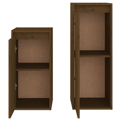 Mobili Porta TV 2 pz ambra in Legno Massello di Pino